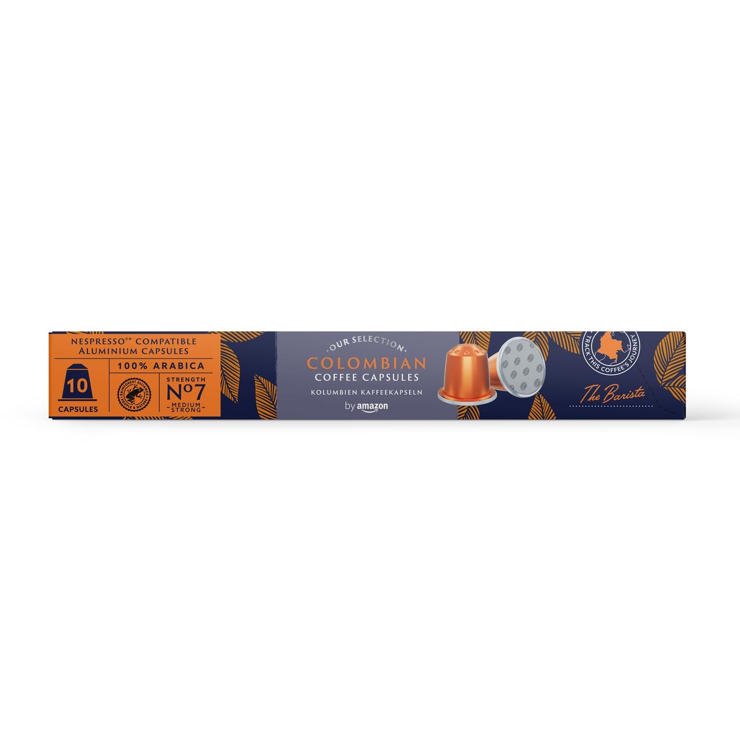 by Amazon Colombian Coffee Nespresso Compatible Aluminium Pods, Medium Roast, 100 Count, (10 Packs of 10) - Rainforest Alliance Certified