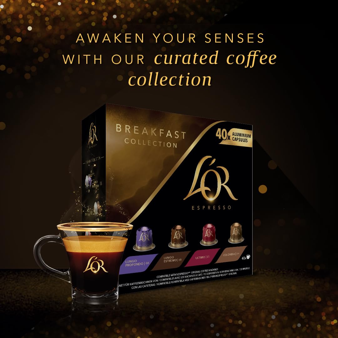 L'OR Espresso Breakfast Variety Box Coffee Pods x40 Nespresso®* Compatible