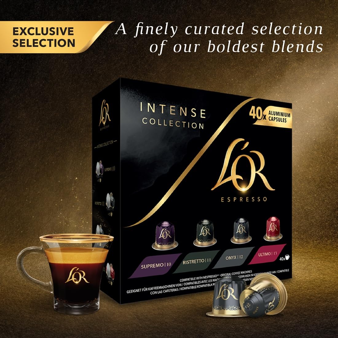 L'OR Espresso Intense Variety Box Coffee Pods x40 Nespresso®* Compatible