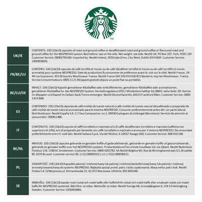 STARBUCKS House Blend by Nespresso, Medium Roast, Coffee Capsules 10 x 10 (100 Capsules)